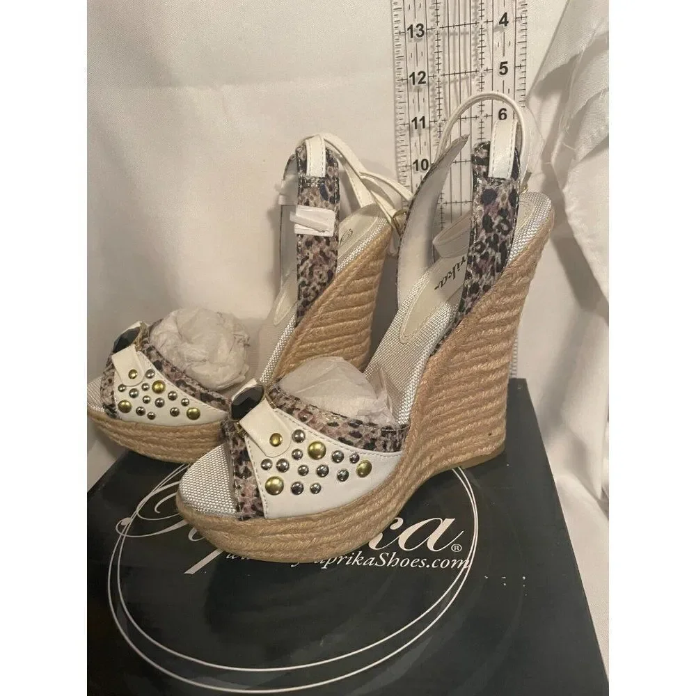 NEW Paprika Exempt-S Wedges Espadrilles 7.5" - Picture 4 of 13